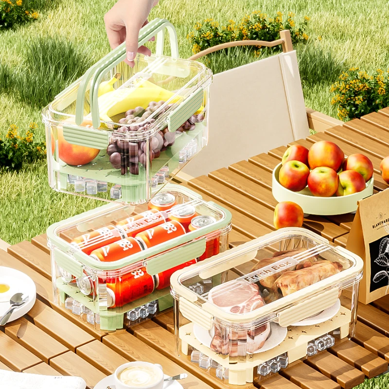 手提保鲜盒户外出便携移动冰箱水果便当盒露营春游野餐食品级收纳