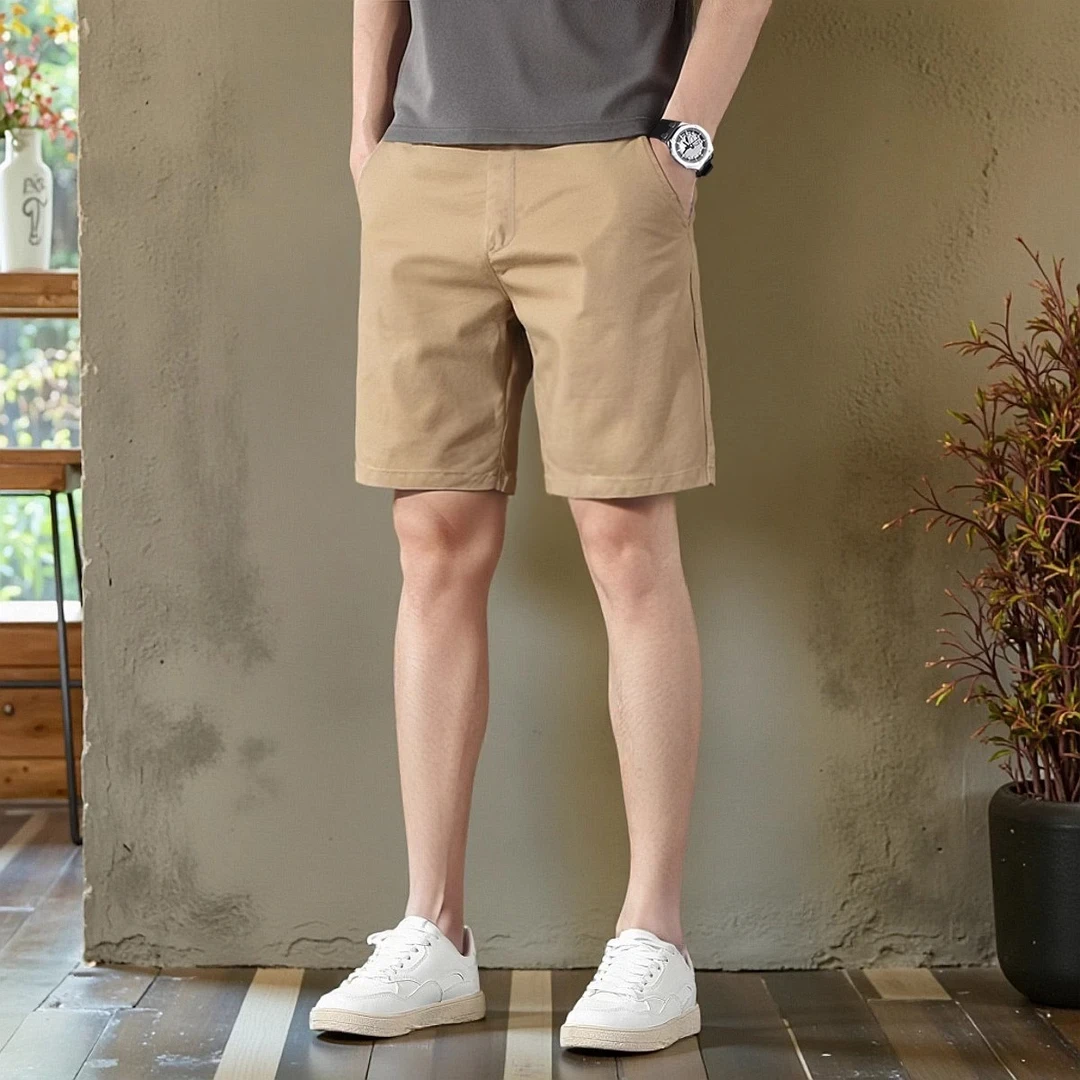 仓石一树潮流2025夏季新款美式休闲百搭四分短裤男士纯色直筒短裤