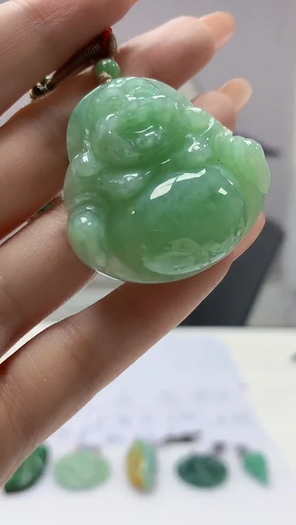 【闪购商品】定制翡翠未镶嵌4852DD-毛货挂件138