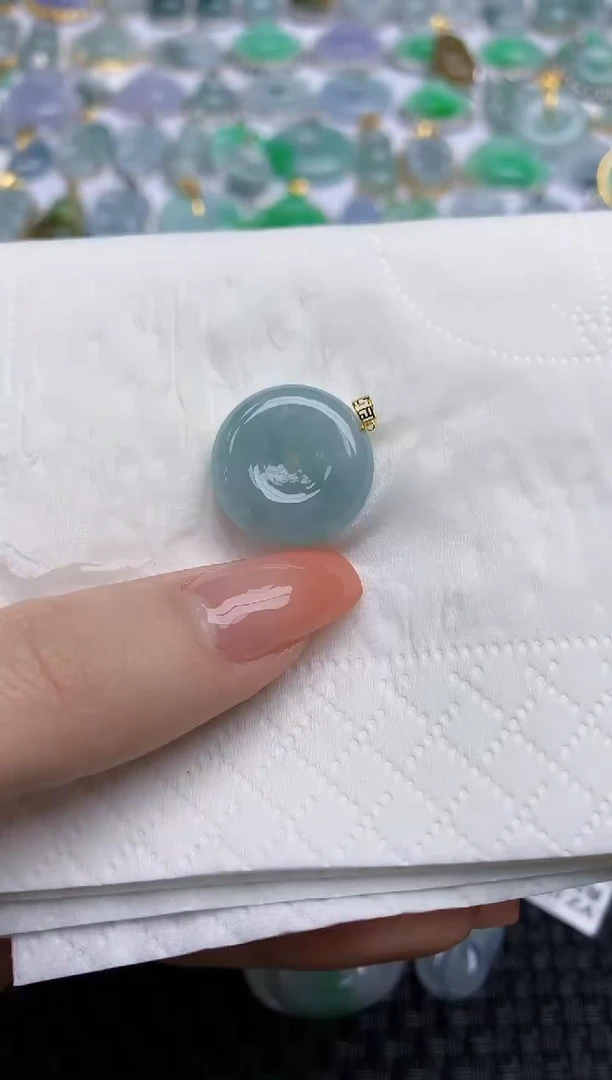 【闪购商品】翡翠颈饰18K金镶嵌天然翡翠A货