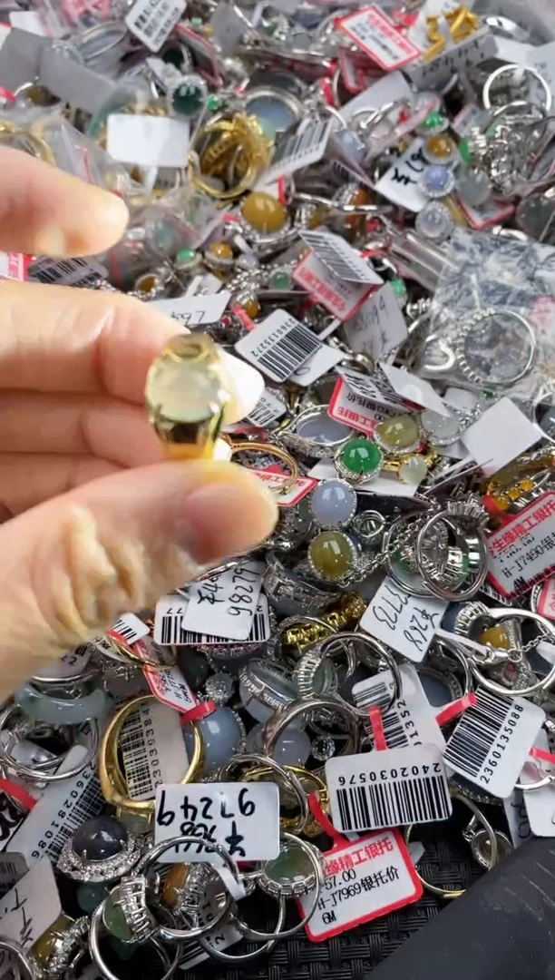 银S925镶嵌戒指翡翠333------8