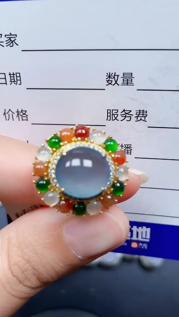 银S925镶嵌戒指翡翠81