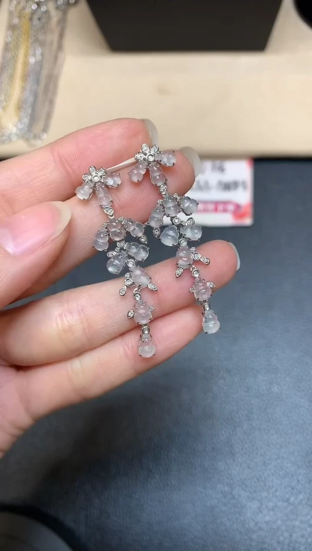 【闪购商品】翡翠耳饰18K金镶嵌【无鉴赏期