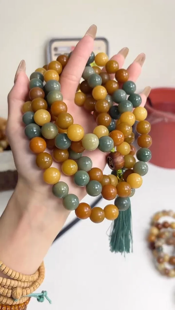 手串菩提根/象牙果玉化糖果圆珠12mm念珠