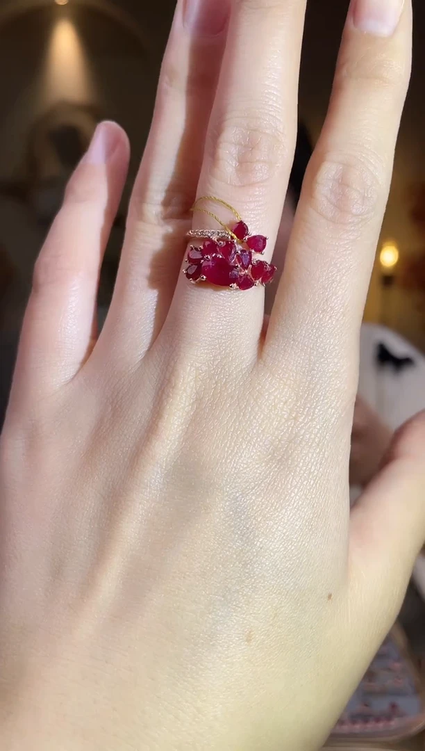 银S925镶嵌手饰红宝石手饰