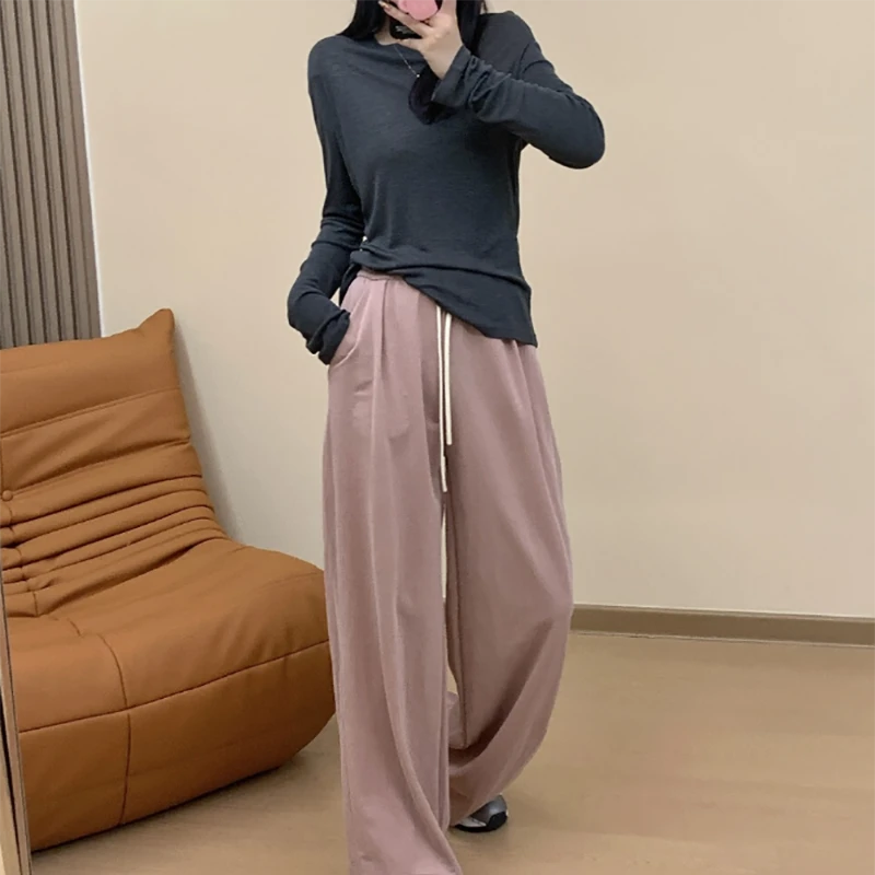 宝丫轻奢  T女式时尚简约百搭宽松打底衫长袖T恤K2098