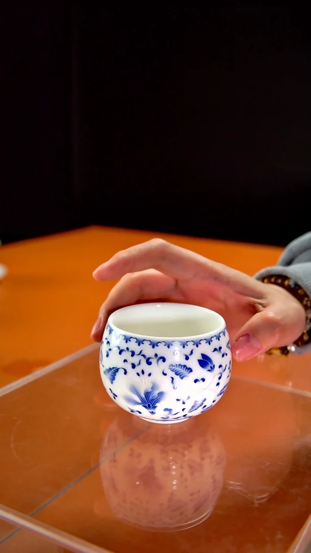 其他陶瓷《言泥陶瓷》新品描银缠枝莲系列主人杯