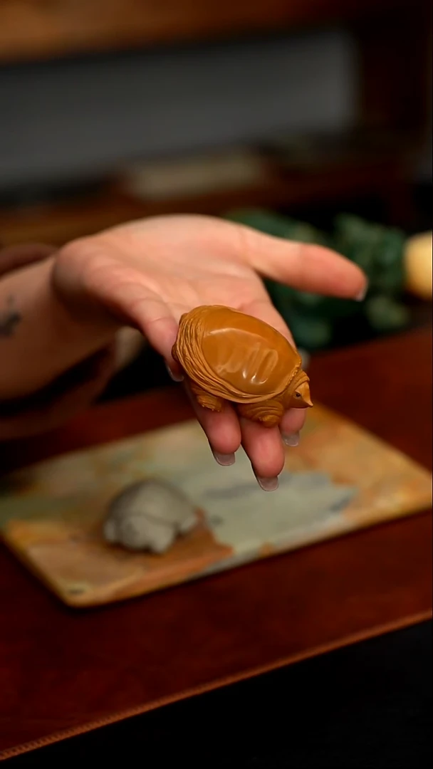 松花石金色甲鱼茶宠