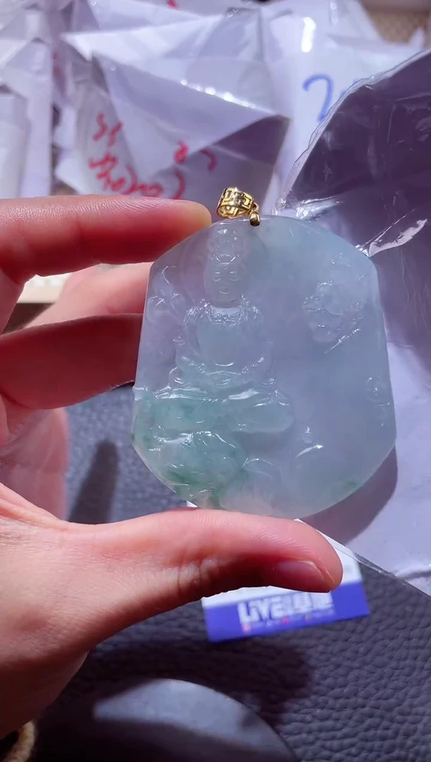 颈饰18K金镶嵌翡翠00004675普贤