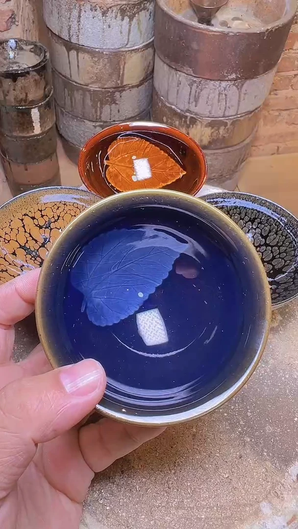 茶盏孔*飞76非遗修光明柴烧木叶