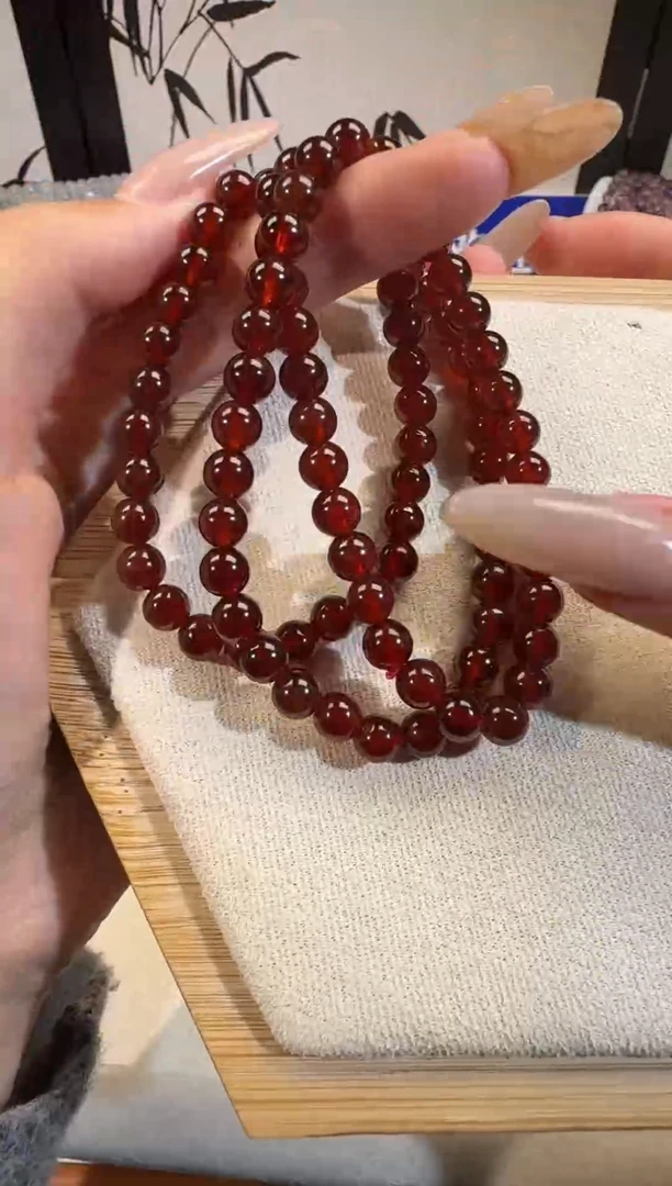 未镶嵌手串水晶石榴石多圈手串