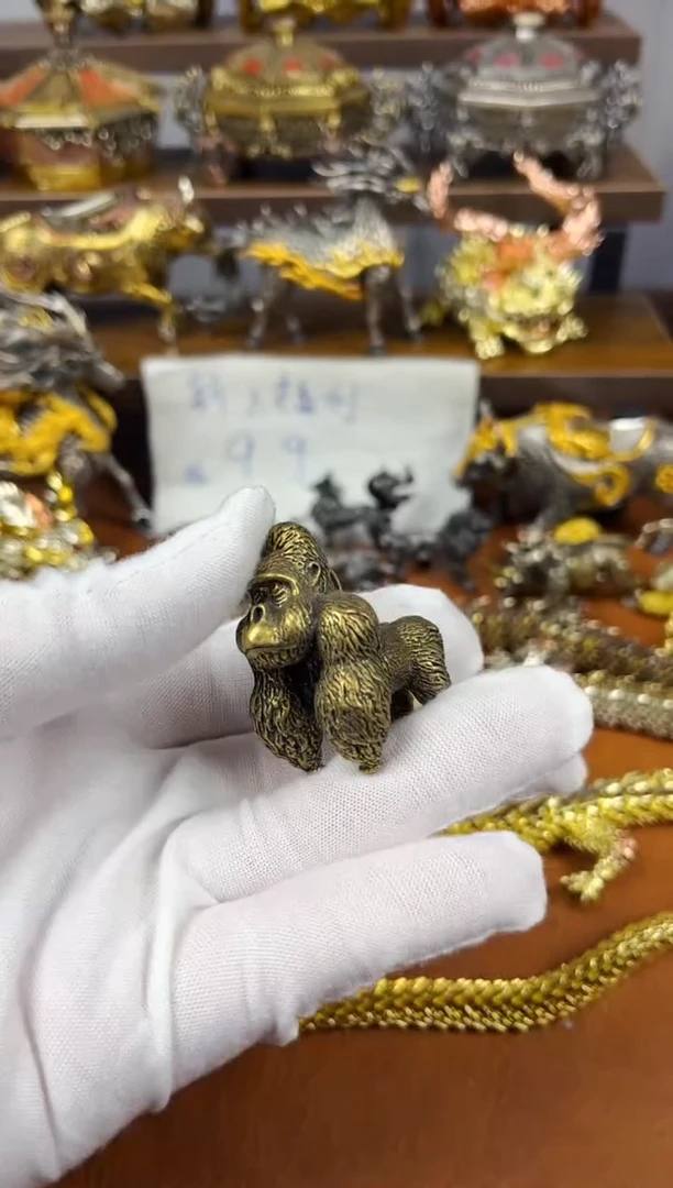 猩猩黄铜摆件实心复古