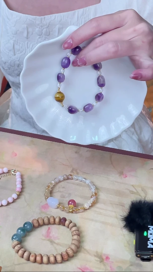 维腊木（绿檀）手串/手链紫水单圈手串