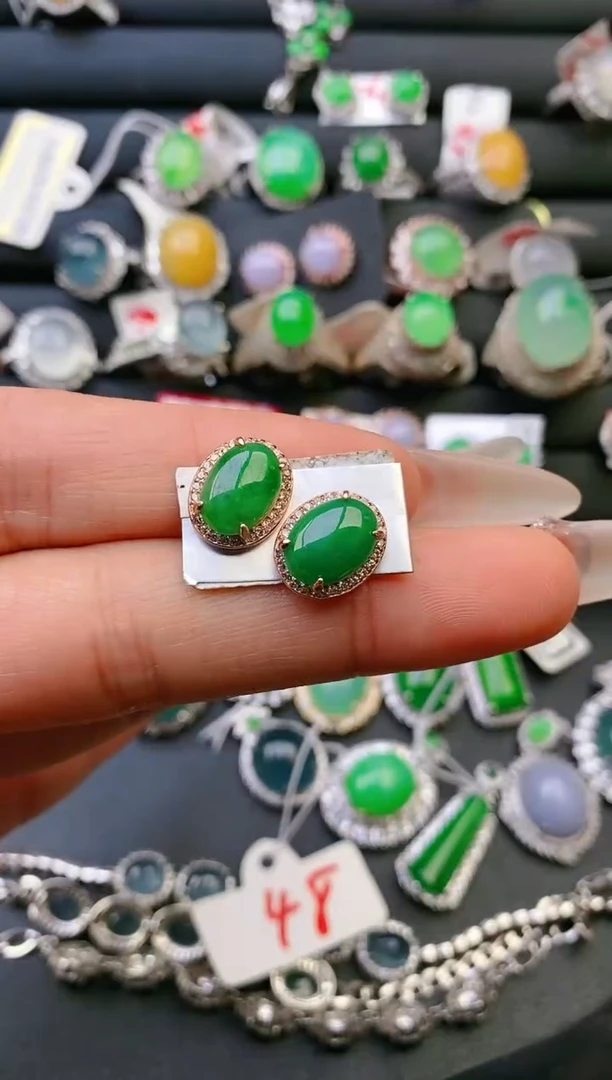 【闪购商品】翡翠戒指银S925镶嵌天然A货翡翠1