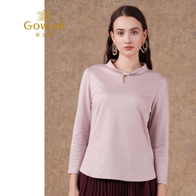 乔万尼商场春装舒适通勤简约风设计感显瘦小高领上衣ES3C548