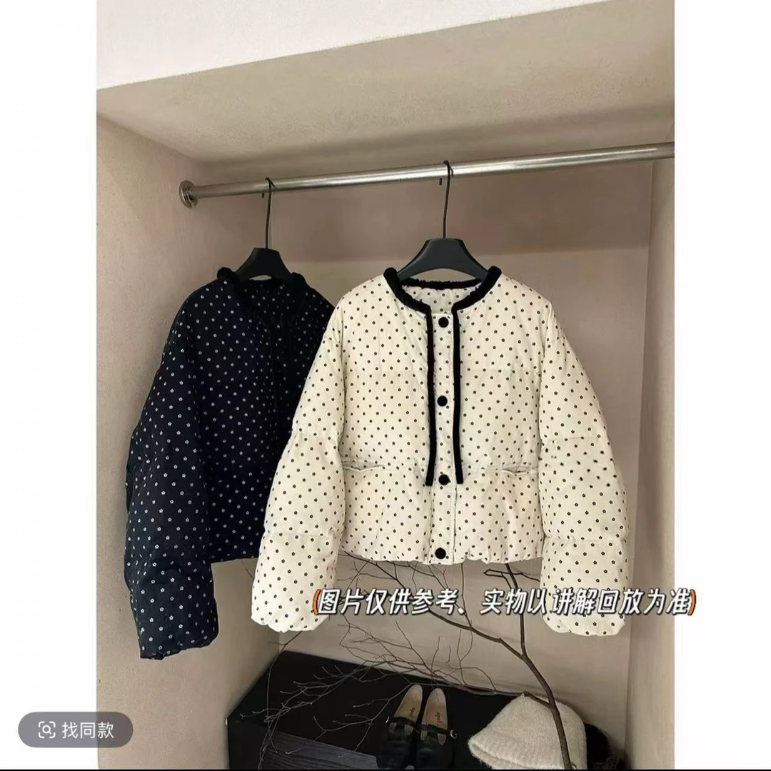 【FAFA】大码女装韩系甜美小花朵加厚保暖棉服小个子冬季新款外套