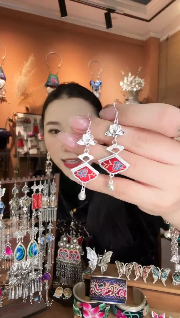 刺绣纯手工民族风耳环