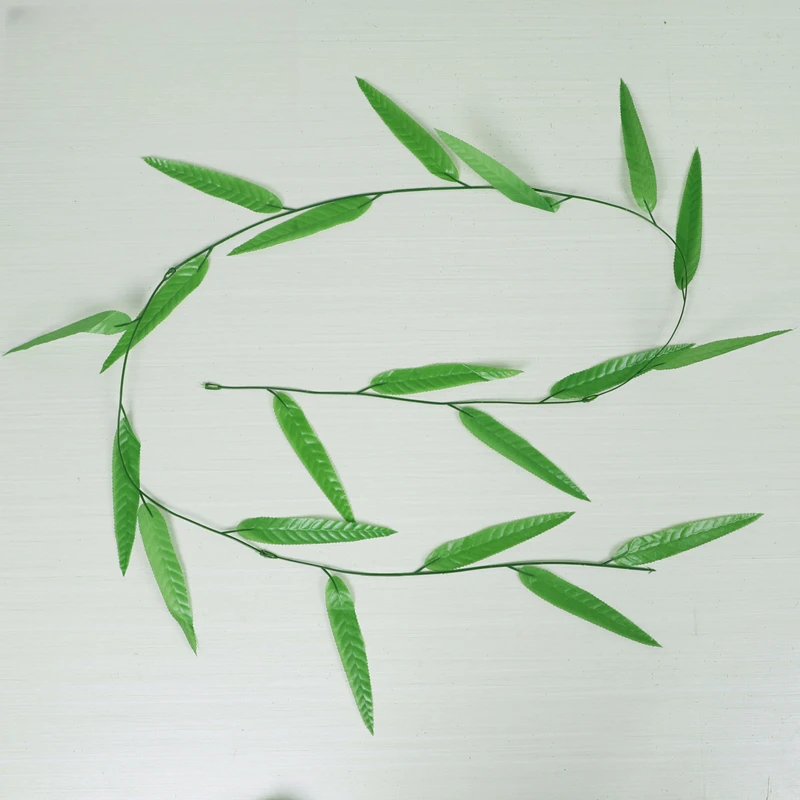 仿真柳叶藤条吊顶壁挂假花装饰绿植阳台护栏遮挡垂柳树叶藤蔓塑料