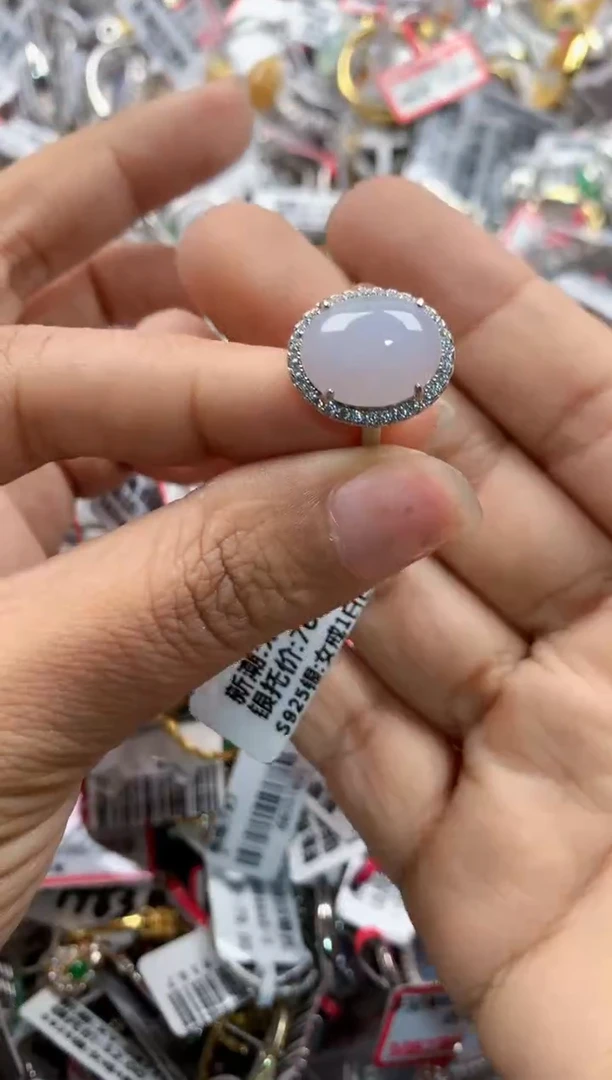 银S925镶嵌戒指翡翠999    6