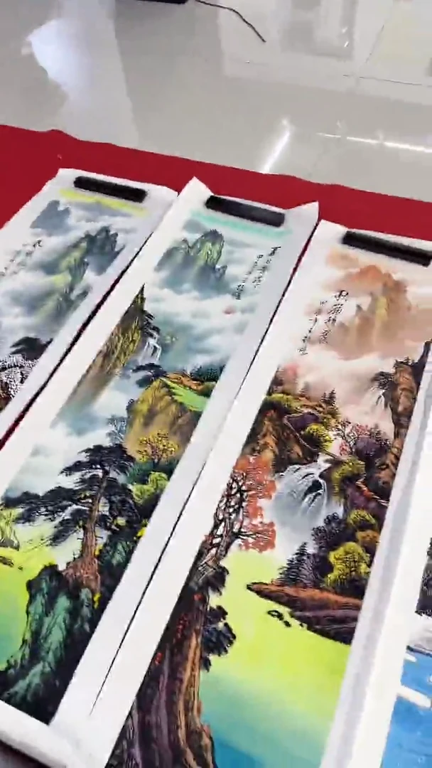 书法11-25-11王老师16平尺山水四条屏作品