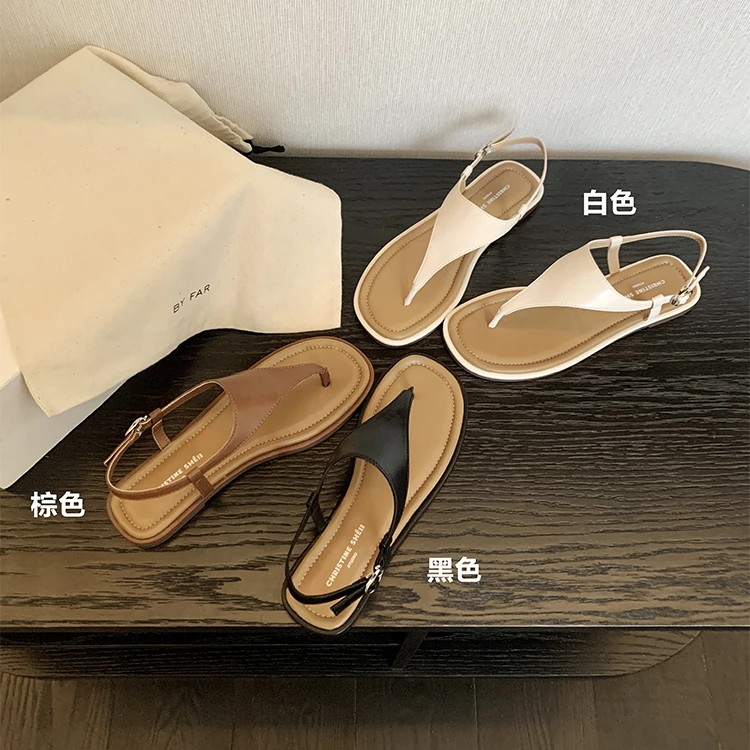 【sheii苏茵茵】罗马公园~露趾夹脚人字平底罗马沙滩休闲鞋E5212014