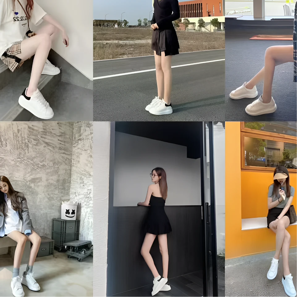 【小白鞋】春季厚底时尚休闲鞋潮流透气百搭时尚拼接舒适休闲鞋