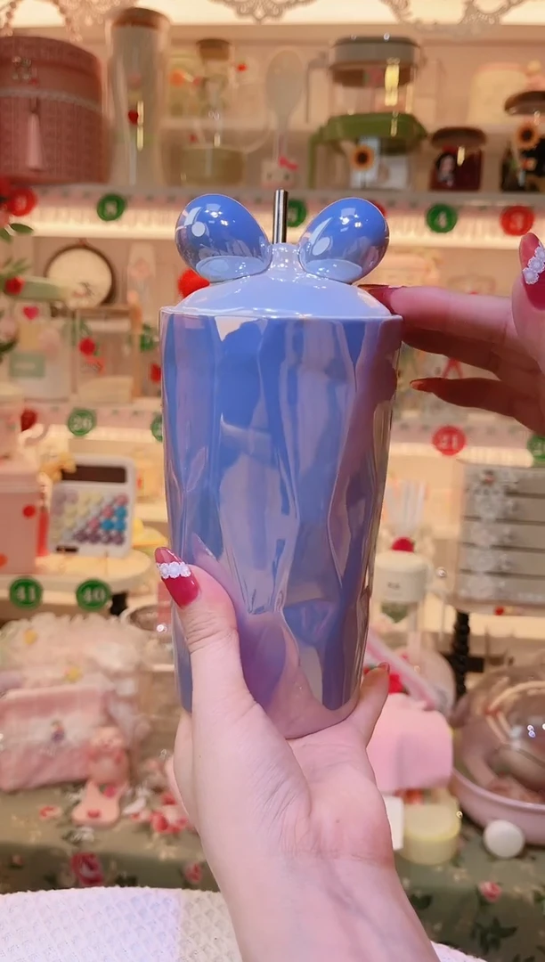 紫色米奇吸管杯——手工制作品质好！