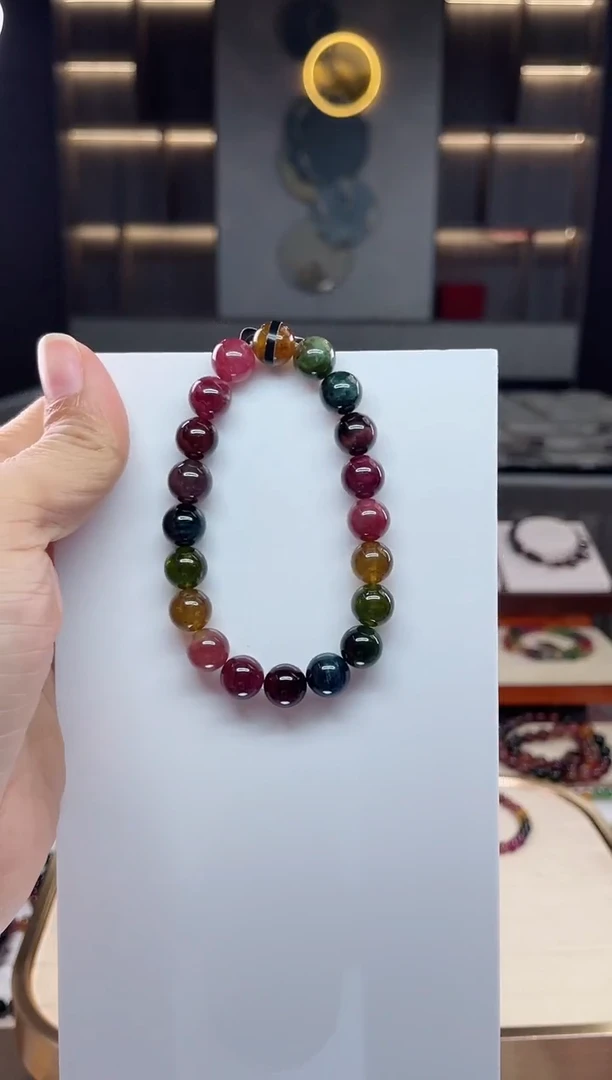 未镶嵌单圈手串碧玺（多样性发一条）Q