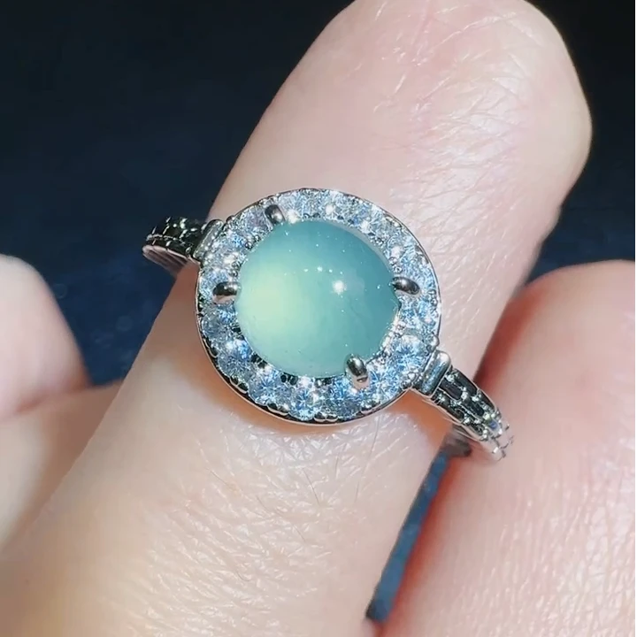 AT5372-【玉姐珠宝】翡翠Ａ货蛋面戒指-送礼佳品