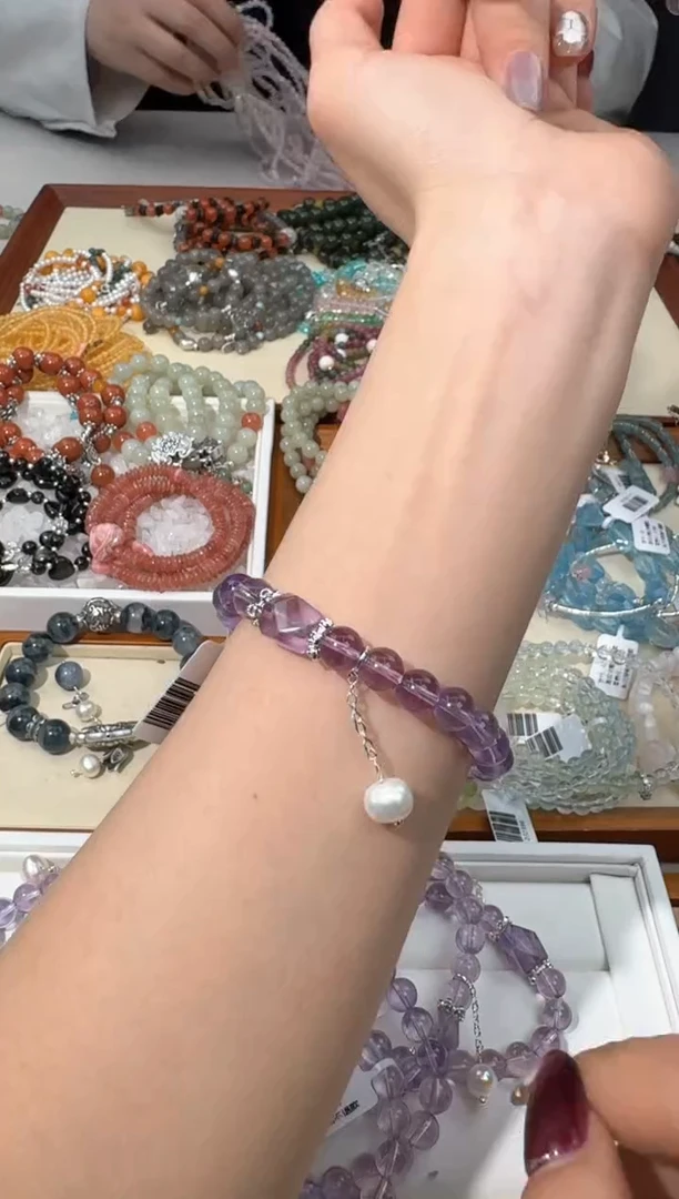 【闪购商品】水晶手链银S925镶嵌C019紫水搭随行设计款