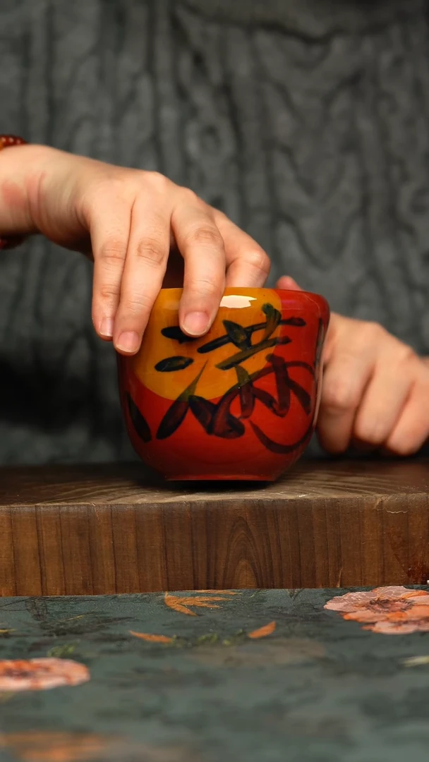 杯釉下彩手工手绘同款陶器