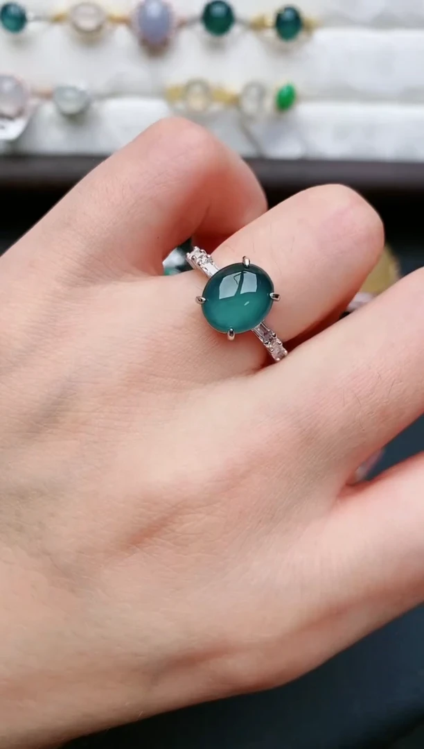 翡翠戒指银S925镶嵌.....