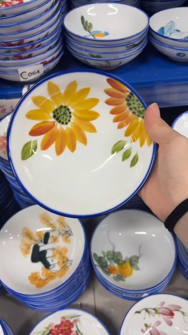 瓷片景德镇高温陶瓷食品级手绘釉中彩-小胖碗