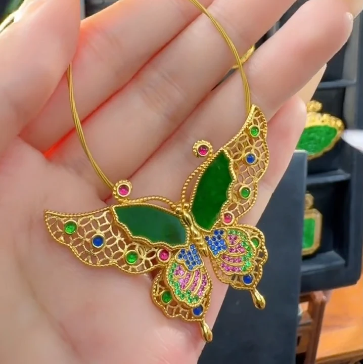 天然缅甸翡翠A货吊坠胸针两用款