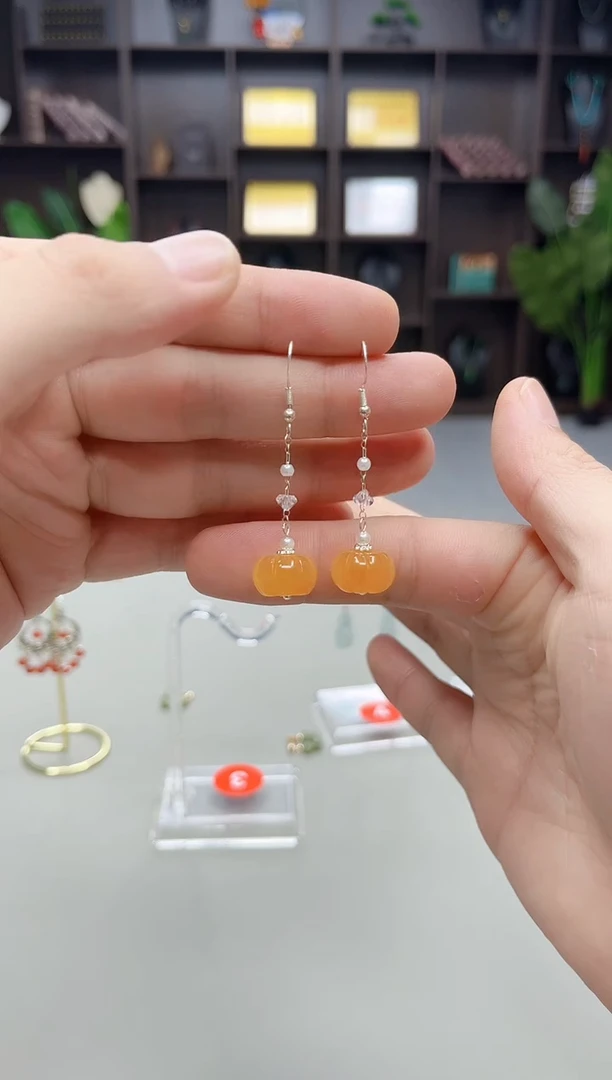 银S925镶嵌耳饰玛瑙/玉髓W06