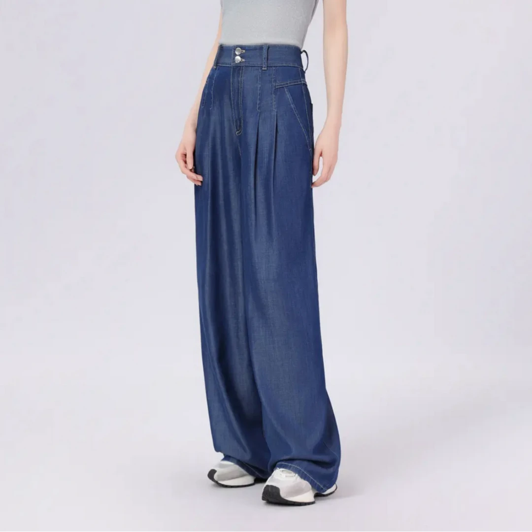 AMASS/阿玛施显瘦直筒欧若风宽松百搭高腰牛仔裤5100578