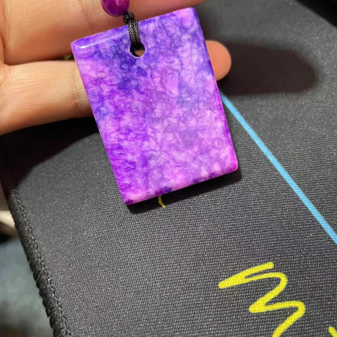 含辰砂工艺品【繁花珠宝甄选】含辰砂工艺品老矿幻彩舒无事牌BB012