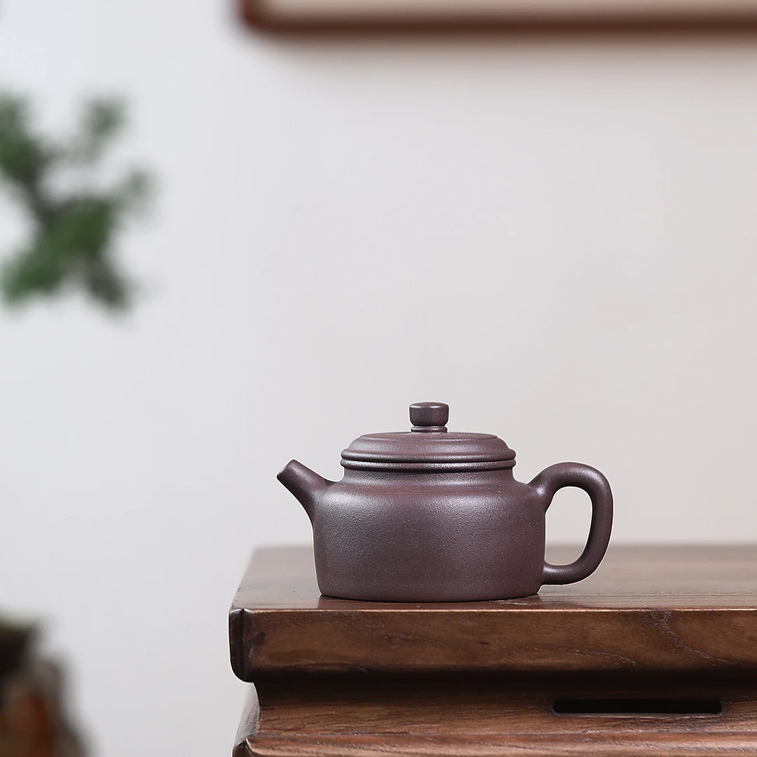 宜兴原矿紫砂泡茶手工大水潭天青紫泥德钟壶220cc左右