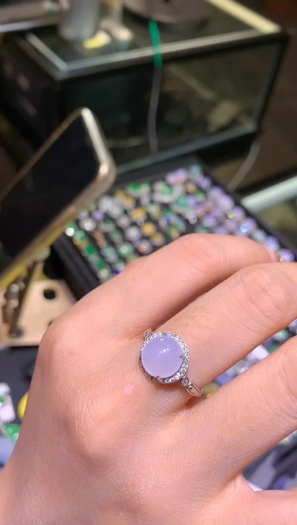 【闪购商品】翡翠吊坠(不含链)银S925镶嵌戒指