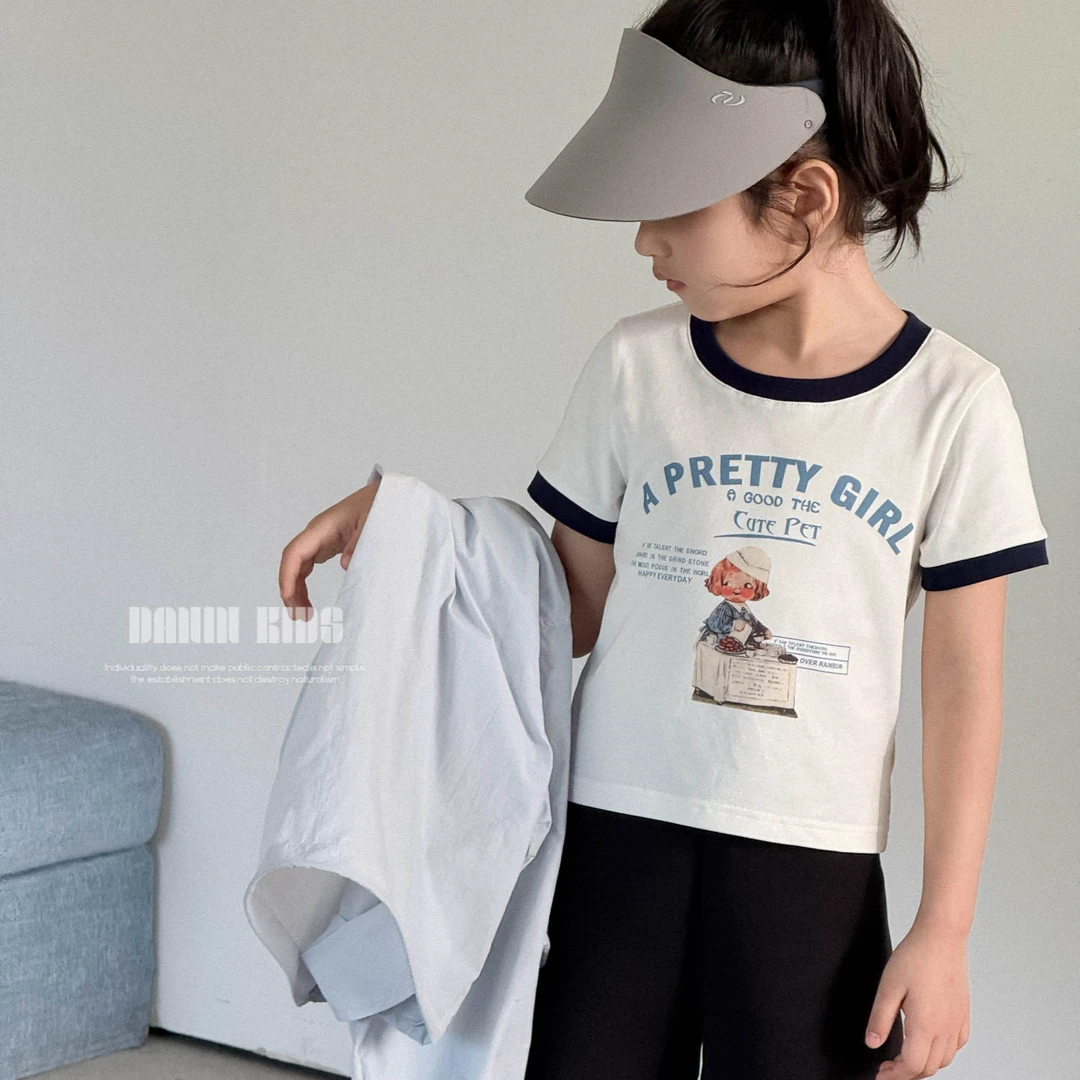 【嗒囜】无手感印花&舒适多巴胺棉女童夏装新款短款短袖T恤儿童上