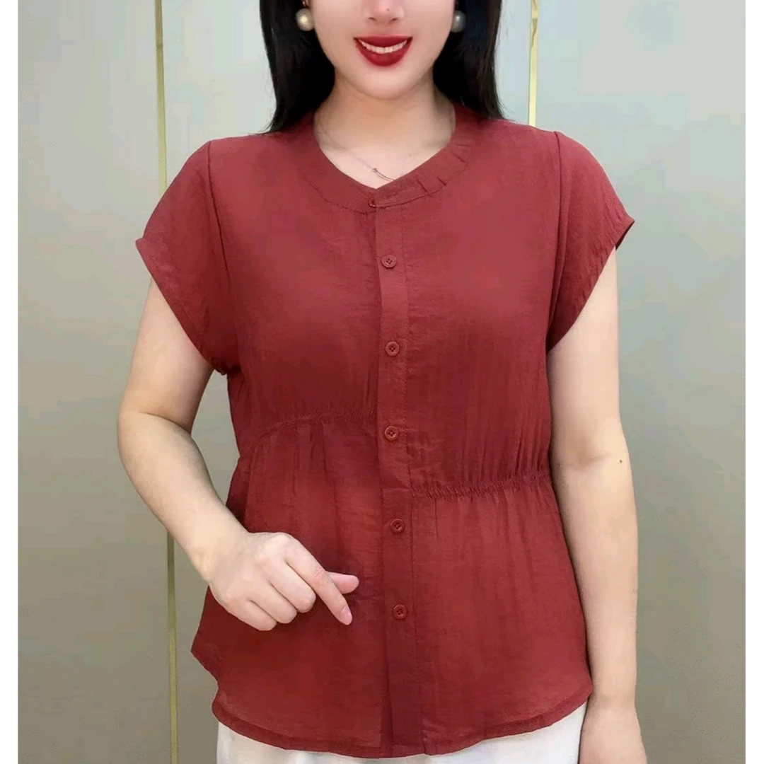 中老年妈妈装2025时尚立领薄款纯色开衫夏季新款洋气休闲百搭上衣