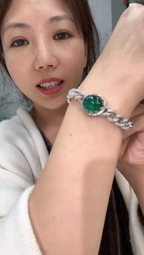 【闪购商品】定制祖母绿手链未镶嵌手链