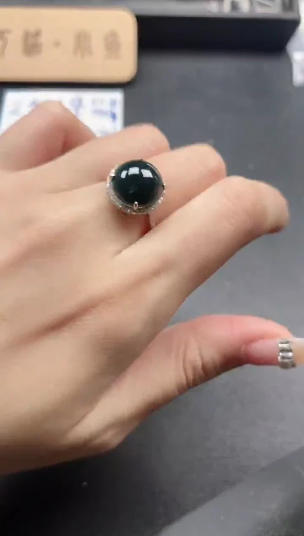 银S925镶嵌戒指翡翠15151