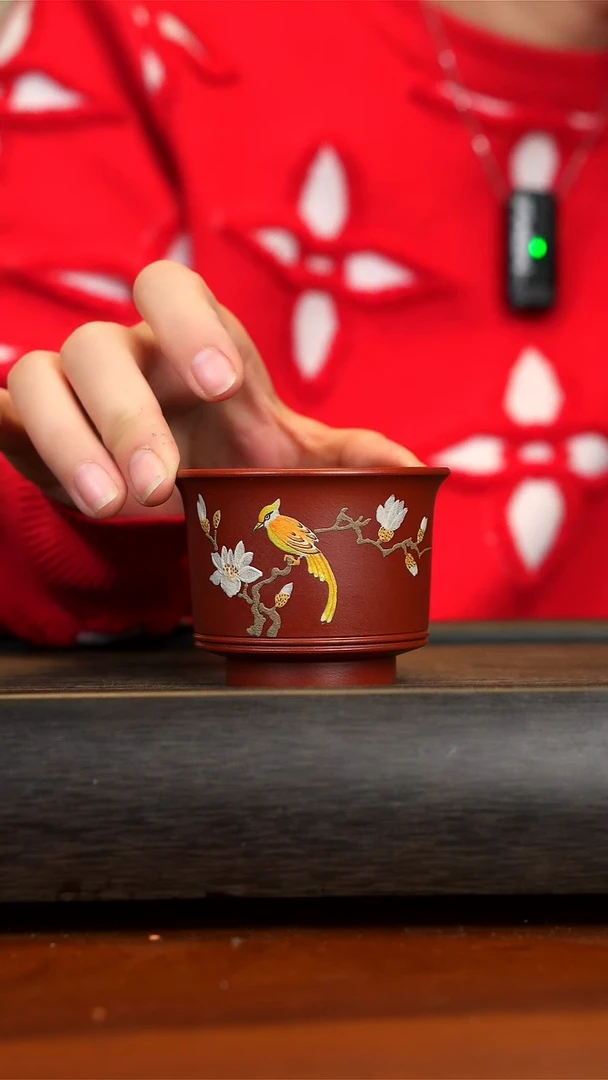 【闪购商品】紫砂茶壶大红袍玉兰花鸟