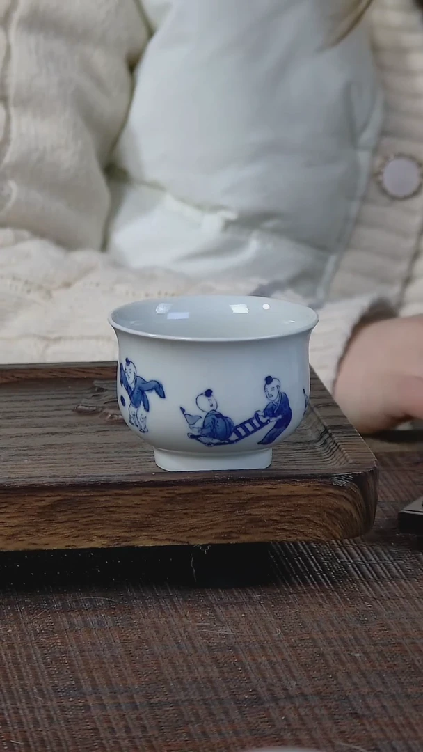 【闪购商品】折葵非器手工手绘婴戏炉式杯