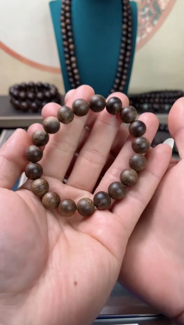 【闪购商品】沉香手串越南芽庄紫棋楠沉水10mm高油脂