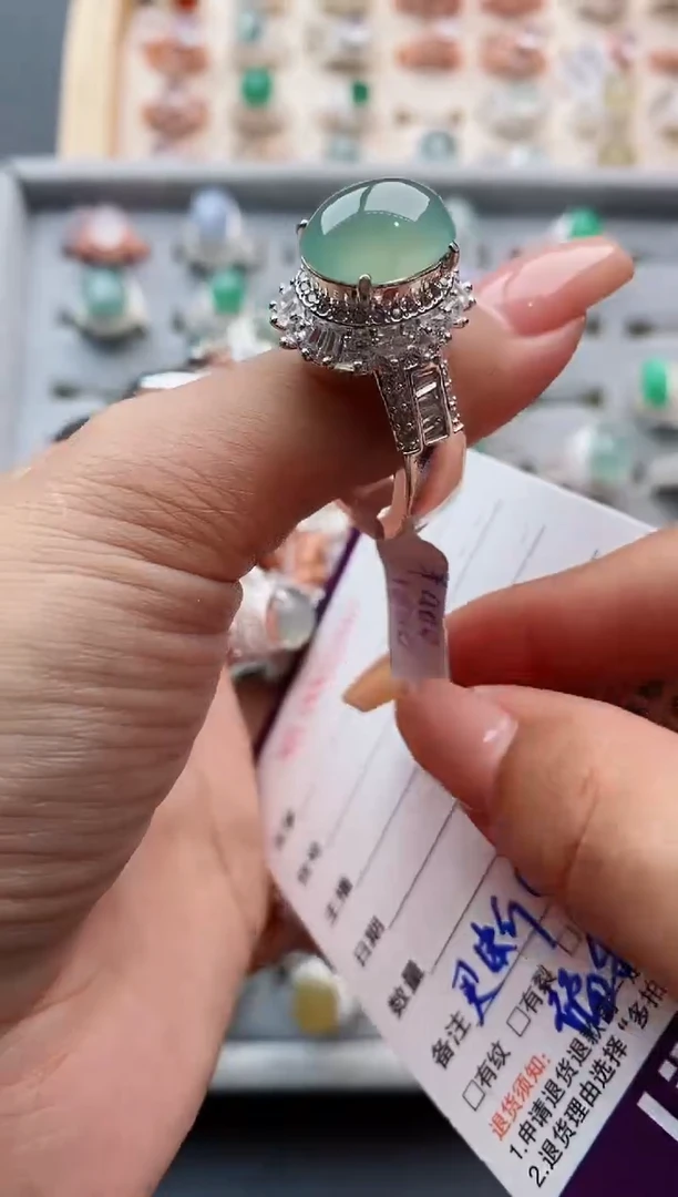 翡翠戒指未镶嵌缅甸天然A货翡翠3333  1-8
