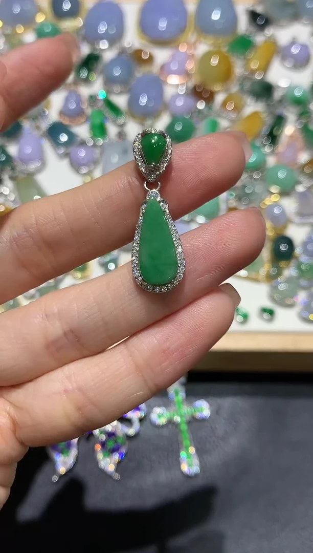 【闪购商品】翡翠吊坠(不含链)银S925镶嵌团购17