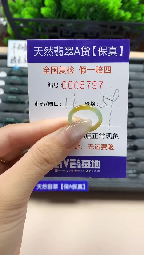 翡翠戒指未镶嵌天然005797