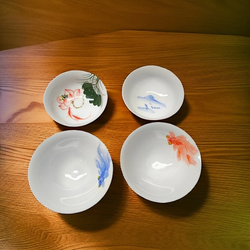 【小乔赏瓷】景德镇手工手绘茶杯套组主人杯